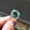 Anelli a grappolo QAnello vintage quadrato alla moda per le donne Alla moda Verde Rosa Cristallo Cubic Zirconia Pietra Ragazze romantiche