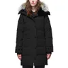 Canada Puffer Jackets Designer da donna Vera pelliccia di coyote Giacca a vento da esterno Parka Jassen Capispalla con cappuccio Fourrure Manteau Piumino Cappotto Hiver Parka Doudoune