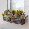 Dekorativa blommor Yugali Bouquet Artificial No Fade Faux Plastic Plants Outdoor Garden Decoration Porch Window Home Flower