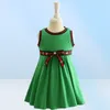 Diseñador Stripe Bow Vest Vestidos 2021 Summer Girls Bee Bee Borded Plised Dress Style PREPPY Kids Roman Cothing Agothing A62384469246