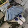 Shorts Girls' casual shorts solid color elastic waist shorts girls' clothing summer children's girls' dresses pants 4 5 6 7 10 13 years old 230406