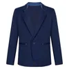 Passar barn pojkar blazer lapel lång ärm en knappdräkt jacka bröllop blazers födelsedagsfest dräkt dopning outwear 230407