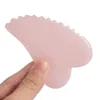 Masajeador de espalda Masajeador de cuarzo rosa Gua Sha raspador natural jadeíta cuidado de la piel masajeador para el cuerpo cara cuello espalda belleza ojo spa 230406