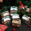 Christmas Decorations 3D House Cardboard Treat Boxes For Holiday Xmas Goody Gift Goodie Paper School Classroom Party Favor Supplies Ca Otums