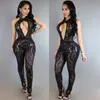 حللا للسيدات Ahvit Back Hollow Out Sexy Sexy Skinny Women Patchwork Nightclub Romper YDN299