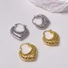 Hoopörhängen Trendiga hängande örhänge Shine Solid Color Geometry hjärtformad ihålig dingrdesign för kvinnor Luxury Daily Jewelry
