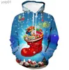 Sweats à capuche pour hommes Sweatshirts Hommes Mode Automne Et Hiver Pull De Noël Impression 3D Surdimensionné À Capuche Unisexe Homme Femme Drôle Harajuku PulloverL231107