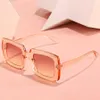 Sunglasses Fashion Square Women Sunglasses Vintage Oversized Frame Retro Champagne Leopard Eyewear Men Shades UV400 Sun Glasses Wholesale P230406