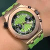 Mens Watch Quartz Movement Watches 42mm Luminous Armtwatch Sapphire Waterproof Rubber Strap Design Montre de Luxe