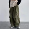 Men's Pants Street loose casual pants large pocket wide leg pants retro super military oversized sports pants fashionable Trousers 230407