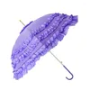 Guarda -chuvas Black Coating Party Wedding Casar Umbrella para Lady Cos Lace Princesa