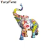 Oggetti decorativi Figurine YuryFvna Pittura nordica Graffiti Elefante Scultura Statua Arte Statua di elefante Creativo Resina Artigianato Decorazione della casa 230406