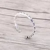 D21 S925 Sterling Silver Bangle Banglet Hip Hop Street Fashion زوجين مجوهرات شخصية على نمط الشرير صفصاف الأظافر الصلبة عبر حرف زهرة الهدية