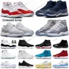 Jumpman 11 Basketbollskor män kvinnor 11s Jordas Cherry Cool Grey Midnight Navy DMP Jubilee 25 -årsjubileum Concord Bred Low Cement Grey Trainers Jorden Sneakers