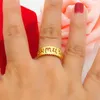 Cluster Rings 24k Gold Color True Ring For Women Wedding Engagement Openwork Frosted Scripture Sanskrit Finger Poro Puro De 24 K