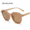 Zonnebrillen Shauna Ins Popular Candy Color Round Sunglasses Women Brand Designer Retro Orange Shades Men P230406
