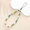 Beaded love mobile phone chain anti-loss anti-fall diy pearl chain short mobile phone lanyard