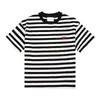 Herrkvinnor Designer T Shirt Man Heart Brodery Striped Shirt Couples Clothing Street Shorts Sleeve Clothes S-XL