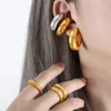 أقراط بوظات u 316L من الفولاذ المقاوم للصدأ PVD Hoop Women Fashion Clips Clips لمجوهرات التصميم الحد الأدنى