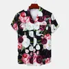 Chemises décontractées pour hommes 10 couleurs Rose imprimé chemise pour hommes hawaïen Harajuku plage été 3D hauts chemisier de mode Streetwear 3XL