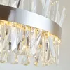Nowy nowoczesny kryształowy żyrandol chromowany złoty okrągły prostokąt oświetlenie salon sypialnia kuchenna lampa wisiorka na wyspę