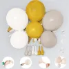 108pcs بالونات صفراء طقم طقم خردل صفراء رمال بيضاء الباستيل لعيد ميلاد الطفل جنس الكشف عن الحفلة ديكو