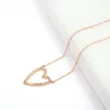 Kettingen Eenvoudige Pave Één Kant Kristal Liefde Hart Lange Ketting Hanger Ketting Voor Vrouwen