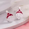 Stud Earrings Style Santa Mini Simple Drop Glue Fashion Children's And Women's Jewelry Christmas Presents