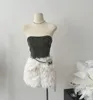 Shorts femininos outono inverno chique fuzzy quente senhora streetwear cintura alta magro pele sintética peluda calças curtas