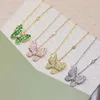 Classic designer jewelry Four-leaf Clover Necklace jewelrys V Gold High Edition Four Leaf Single Flower Butterfly Natural Fritillaria 18k Necklace Jewelry Van Clee