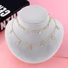 Łańcuchy Zoshi Multi -Lay Chain Naszyjnik Punk 90S Link Gold Color Moon Star Wiselant Women Fashion Gothic Jewelry