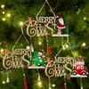 Kerstdecoraties Merry Letter Teken Hanging Decor met kwastjes houten festival thema cartoon kerstboom hanger voor feesthuis in stockc