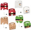 Dekoracje świąteczne Treat Boxes Cardboard Party Favor Gable Paper Paper Box Santa Elf Snowman Reindeer dla Wakacji Classroo OTW8K