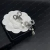 2023 marca placcato oro 18 carati designer doppie lettere stud clip catena geometrica lusso donna argento 925 strass cristallo orecchino festa nuziale gioielli