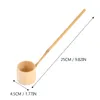 Cucchiaio da tè Mestolo Cucchiaio da acqua Scoop Cucina giapponese In legno di teawood Mestoli da zuppa Maniglia da bagno Mestolo Tazza Cerimonia Bailer Hishaku Cinese