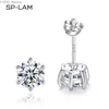 Stud SP-LAM Moissanite Oorbellen 2 Ct GRA Lab Diamond 18K Wit Verguld Sterling Zilver 925 Oorbellen voor Vrouwen Mannen Oor Stud YQ231107