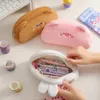 Borse per cosmetici Borsa per trucco in peluche carina Kawaii Borsa per rossetto portatile di grande capacità per matita per sopracciglia Organizzatore di archiviazione multifunzionale