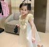 Девушка платья для девочек Baby Girl Beige France Ruffles Princess Summer без рукавов детская одежда вечеринка WZ802 230407