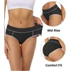 Women's Swimwear Cotton Panties Women Briefs Female Underpants 5PC Underwear Mid-Waist Butt-Lifting Solid Color Comfortable