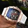 Fashion Leisure Business Watch Силиконовый ремешок спортивный Quartz Timing Code Watch