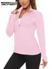 Camiseta para mujer TACVASEN UPF 50Protector solar Camisa de verano Camisa de manga larga para mujer Chaqueta informal con cremallera completa Bolsillo con cremallera Top deportivo de golf 230407