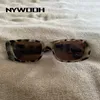Sonnenbrillen NYWOOH Mode Rechteck Sonnenbrille Damen Herren Vintage Leopard Jelly Color Brillen Retro Kleine Sonnenbrille Damen UV400 P230406