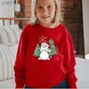 Sweats à capuche pour hommes Sweatshirts Noël Bonhomme de neige Imprimer Sweat à capuche Enfants Long Sle Noël Pull Dessin animé Anime Y2k Sudaderat Drôle Noël Filles Garçons SweatshirtL231107