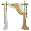 Décoration de fête de mariage sur mesure draping tissu rose poussiéreux ivoire blanc bordeaux 27 "6m rideau en mousseline de soie fond de rideau