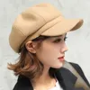 القبعات القبعات البريطانية المثمن القبعات الشتوية للنساء Sboy Cap Men Ladies غير الرسمي الصوفي القبعات Caps Gorras