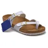 Män kvinnor designer Birken tofflor flip flops spänne läder birks boston arizona glider tofflor vita svartbrun rosa sommar läder strandskor