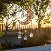 Ametist Orijinal Stone Moon Star Sun Catcher Asılı Pencere Dekorasyon Araba Asılı Işık ve Gölge Rüzgar Zil