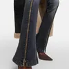 Kadın Kotları 2023 Sonbahar Kore Moda Fermuarı Dekorasyonu Düşük Bel Pantolon Vintage Yıkanmış Saf Pamuklu Çan Dipleri
