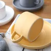 Cups Saucers 200ML Macaron Matte Ceramic Coffee Cup Pure Color Marquee Dish Breakfast Couple Water Arched Tea