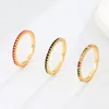 Кольца кластера Est, медное кольцо с цирконом для женщин, простое индивидуальное темпераментное красочное кольцо с камнями, тонкий указательный палец, хвостик